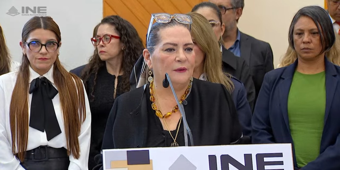 La consejera presidenta del INE, Guadalupe Taddei Zavala, el 21 de octubre de 2026.