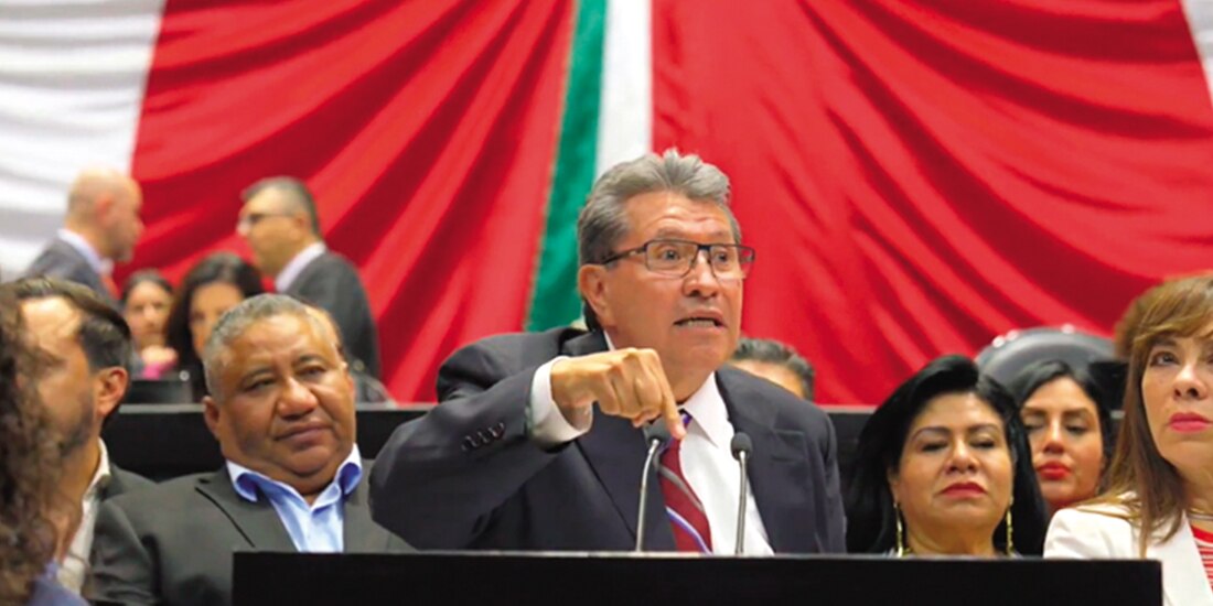 Ricardo Monreal, líder guinda en la Cámara baja, ayer, en un videomensaje en redes sociales.