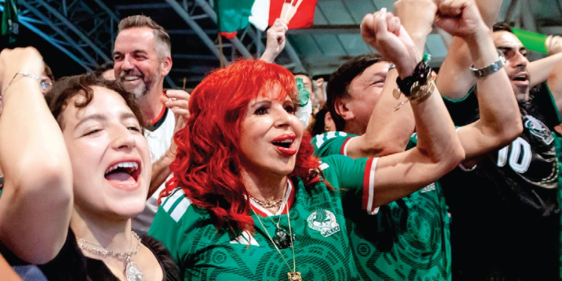 LA MANDATARIA de Campeche, el martes pasado, durante
la celebración de uno de los goles del combinado nacional