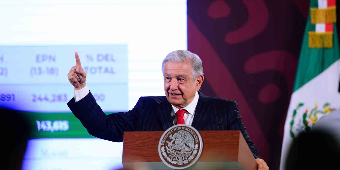 El Presidente Andrés Manuel López Obrador, en conferencia de prensa.