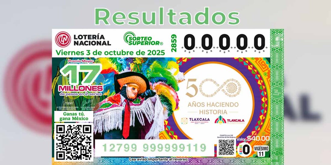 Resultados del Sorteo Superior 2859 del 3 de octubre del 2025.