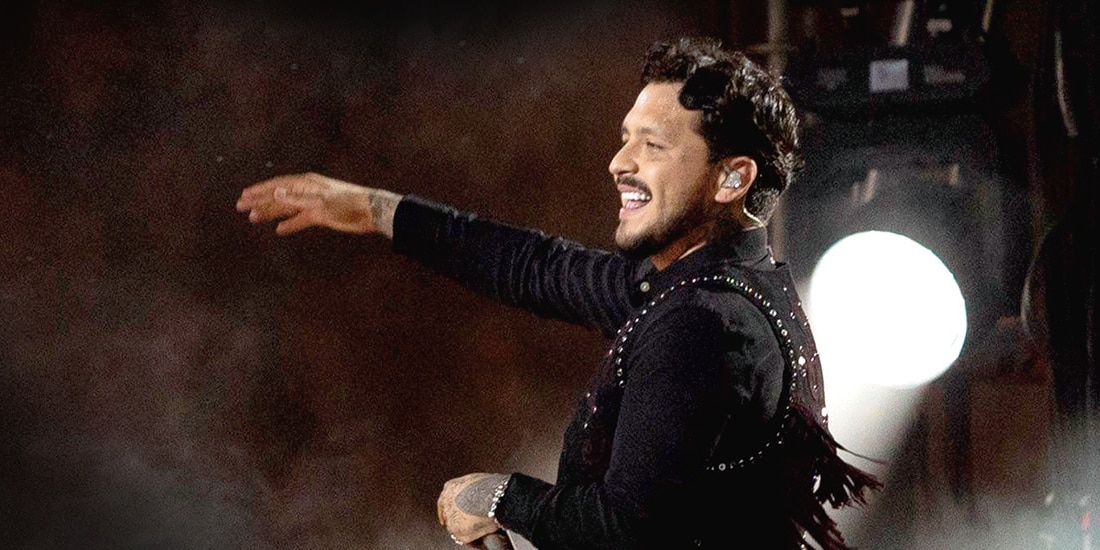 EL CANTANTE Christian Nodal en concierto, ayer