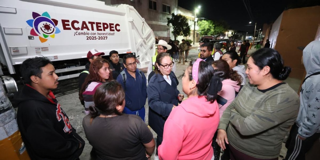 La presidenta municipal de Ecatepec, Azucena Cisneros, supervisó los recorridos nocturnos diseñados para mitigar riesgos hidráulicos.