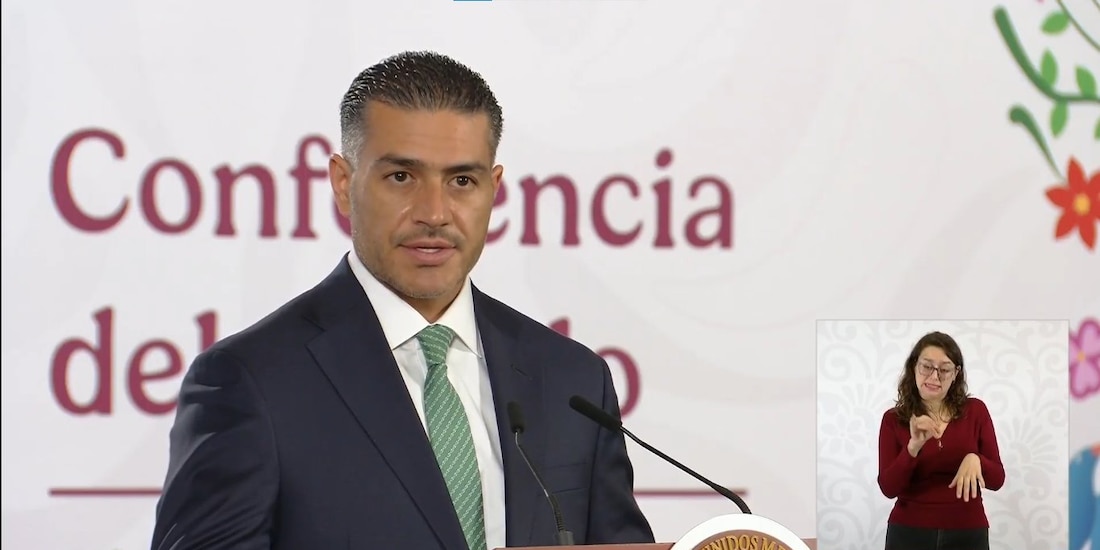 Omar García Harfuch, durante la Conferencia del Pueblo.
