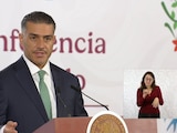 Omar García Harfuch, durante la Conferencia del Pueblo.