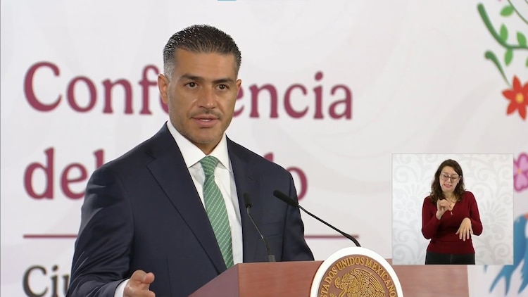 Omar García Harfuch, durante la Conferencia del Pueblo.