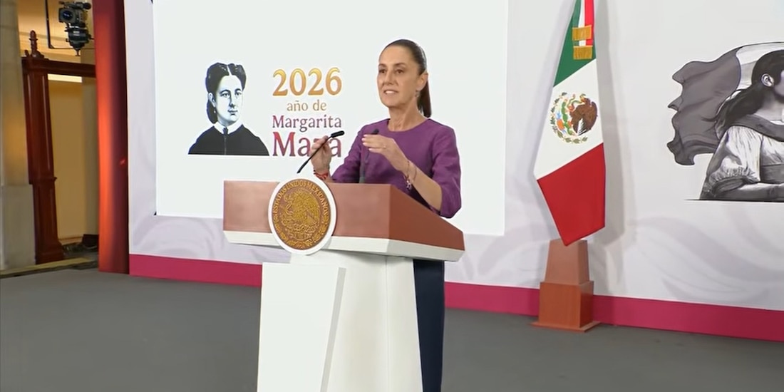 Claudia Sheinbaum Pardo, Presidenta de México, este día en Palacio Nacional.