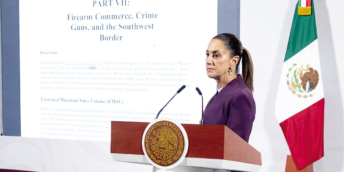 La Presidenta Claudia Sheinbaum, ayer, en conferencia de prensa.