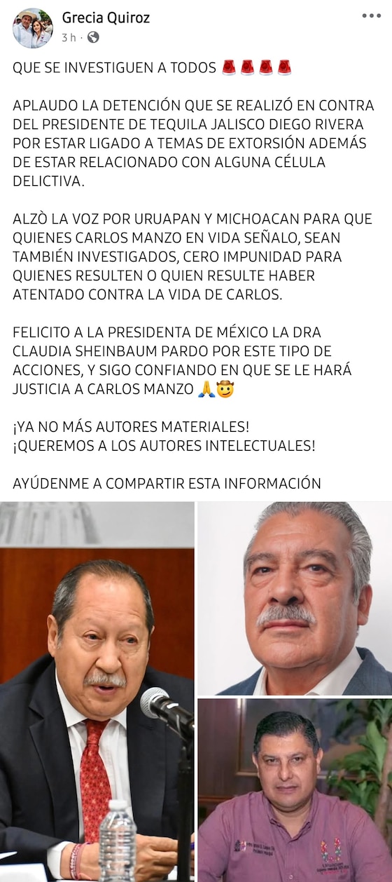 Alcaldesa de Uruapan en redes sociales