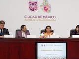 Autoridades de la Ciudad de México en conferencia de prensa.