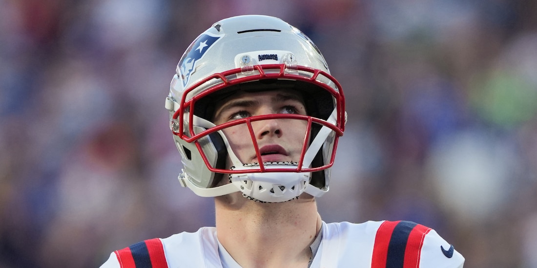 Drake Maye, quarterback de Patriots, durante el Super Bowl LX de la NFL contra Seahawks.