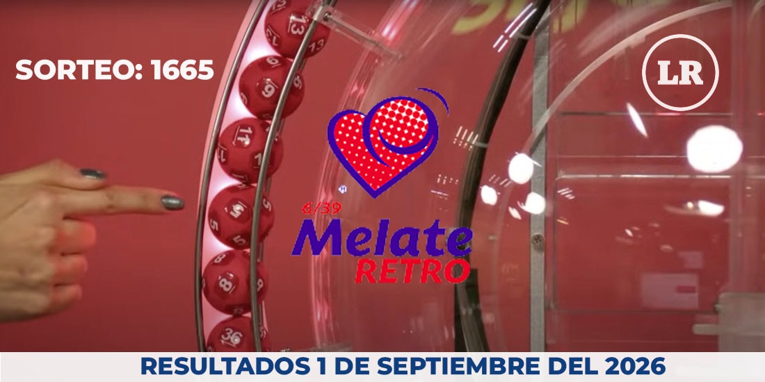 Resultados del Melate Retro en su sorteo 1665, celebrado este 1 de septiembre del 2026.