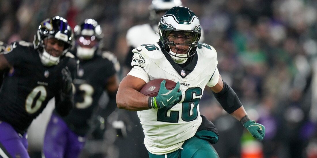 Saquon Barkley en el juego Ravens vs Eagles de la Semana 13 de la NFL