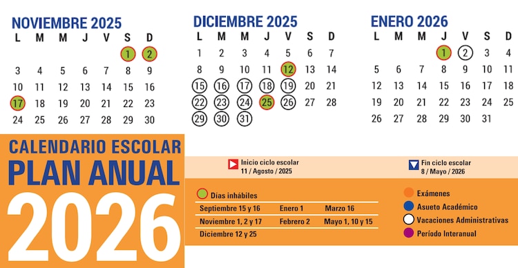 Calendario escolar UNAM