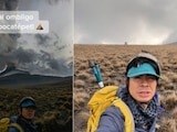 Un joven grabó muy de cerca la actividad del volcán Popocatépetl.