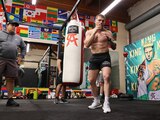 Saúl "Canelo" Álvarez durante un entrenamiento