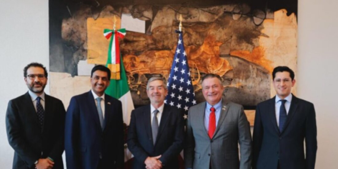 Rohit Khanna, Juan Ramón de la Fuente y Donald Bacon, ayer, en reunión.q