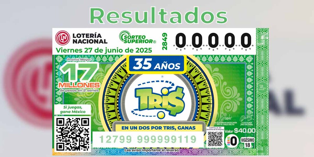 Resultados del Sorteo Superior 2849 del 27 de junio del 2025.