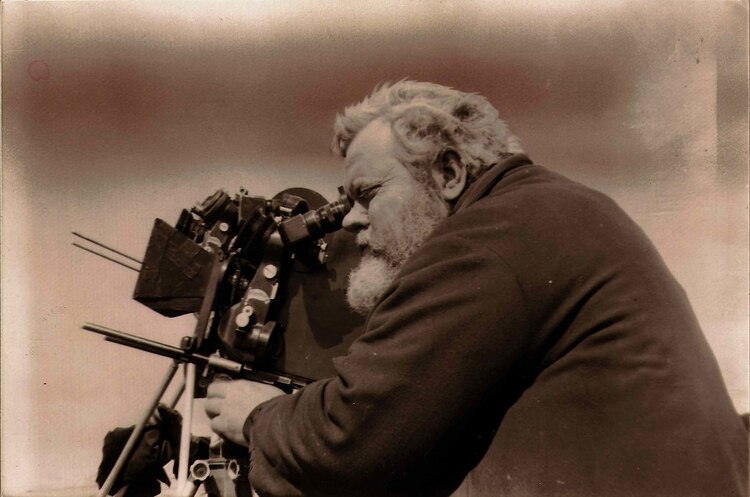 El cineasta Orson Welles durante la filmación de 'Campanas a Medianoche'.