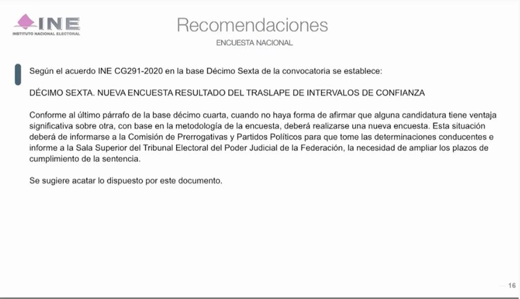 Captura de pantalla de la sesión del INE.