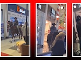 Hombre se mete con todo y caballo a centro comercial en Saltillo