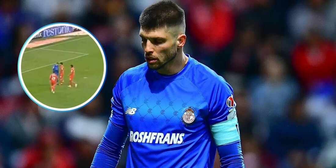 Tiago Volpi y Maximiliano Araújo se encaran antes de terminar el partido contra el América