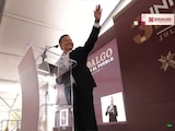 Julio Menchaca da un mensaje con motivo de su Tercer Informe de Gobierno, desde Pachuca, capital de Hidalgo.