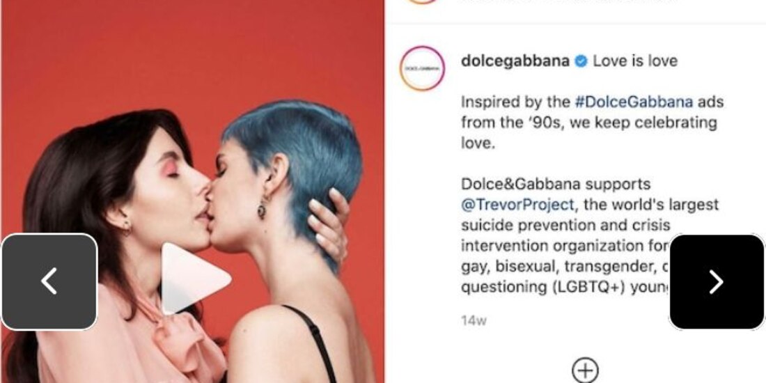 captura de pantalla tomada el 24 de mayo de 2021 muestra un Dolce & Gabbana en Instagram