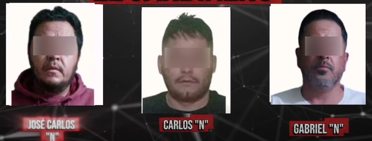 José Carlos "N" y Gabriel "N" fueron detenidos junto a Carlos "N", identificado como sobrino de "El Jardinero".