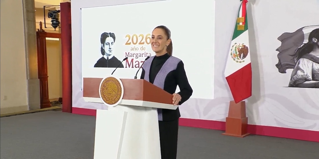 La Presidenta de México en la conferencia de prensa de este jueves.