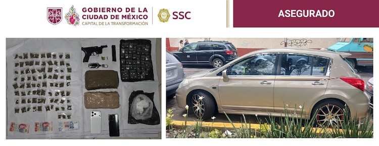 Droga, celulares y un arma de fuego, entre los artículos asegurados a Mario Iván "N".