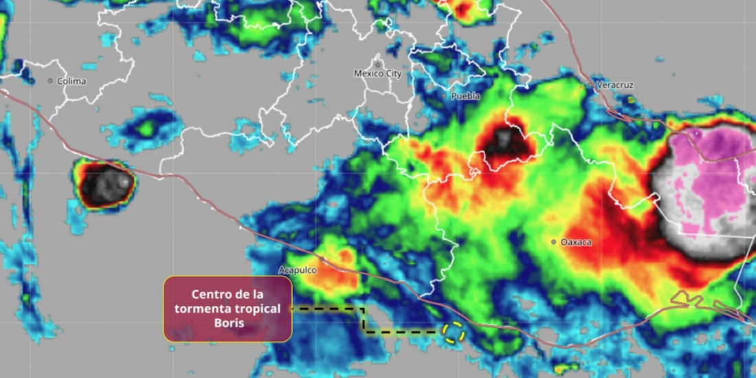 Tormenta Tropical "Boris" continúa acercándose a Guerrero