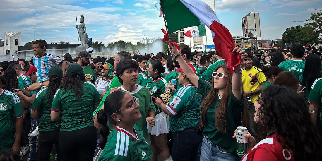Ambiente en Guadalajara durante la transmisión del partido México vs Ecuador