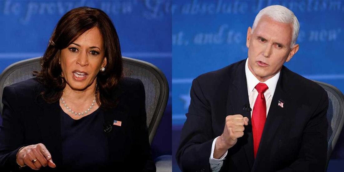 La senadora (izq.) y el vicepresidente, durante el debate de ayer celebrado en Salt Lake City, Utah.