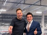Elon Musk y el gobernador de NL, Samuel García, ayer.