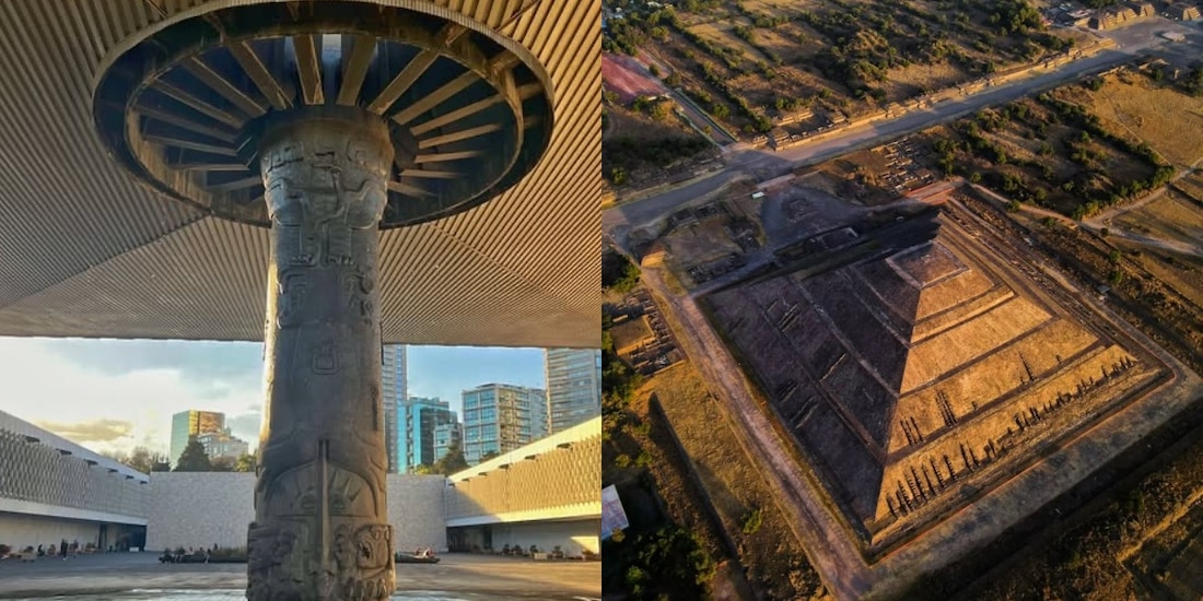 Museo Nacional de Antropología y la zona arqueológica de Teotihuacan