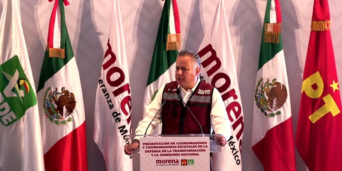 Santiago Nieto en su discurso de este miércoles.