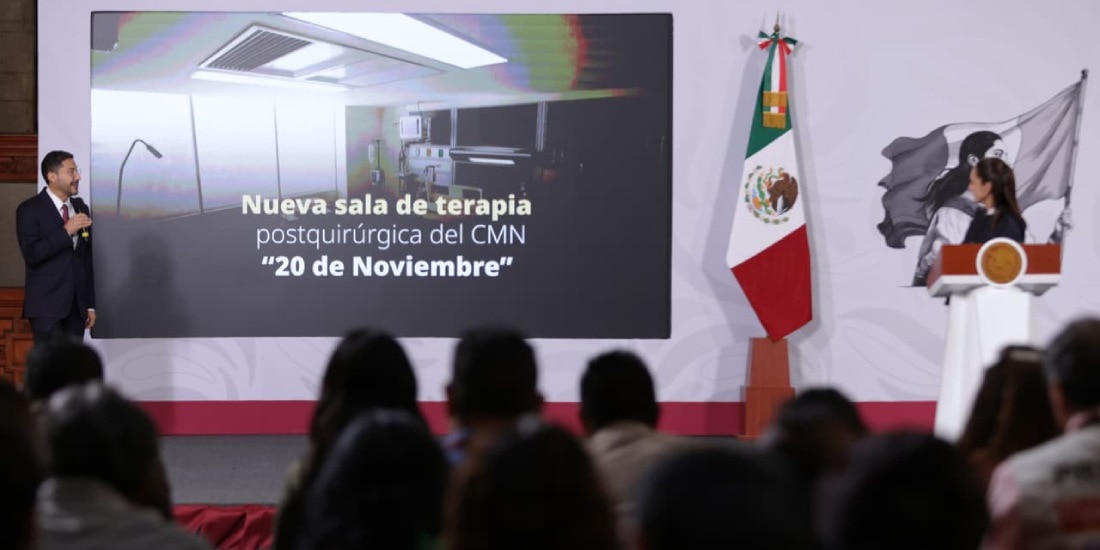 Martí Batres presenta nueva sala de terapia postquirúrgica del CMN ‘20 de Noviembre’ del ISSSTE.