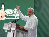 El Presidente Andrés Manuel López Obrador (AMLO) durante su conferencia de prensa matutina de este viernes.