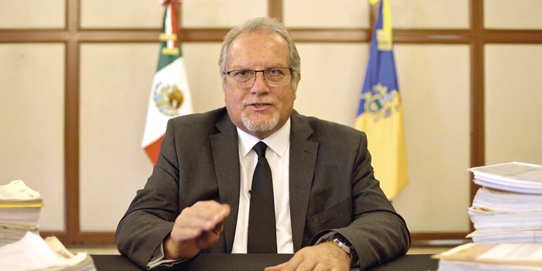 El fiscal de Jalisco, Salvador González, en videomensaje, ayer.