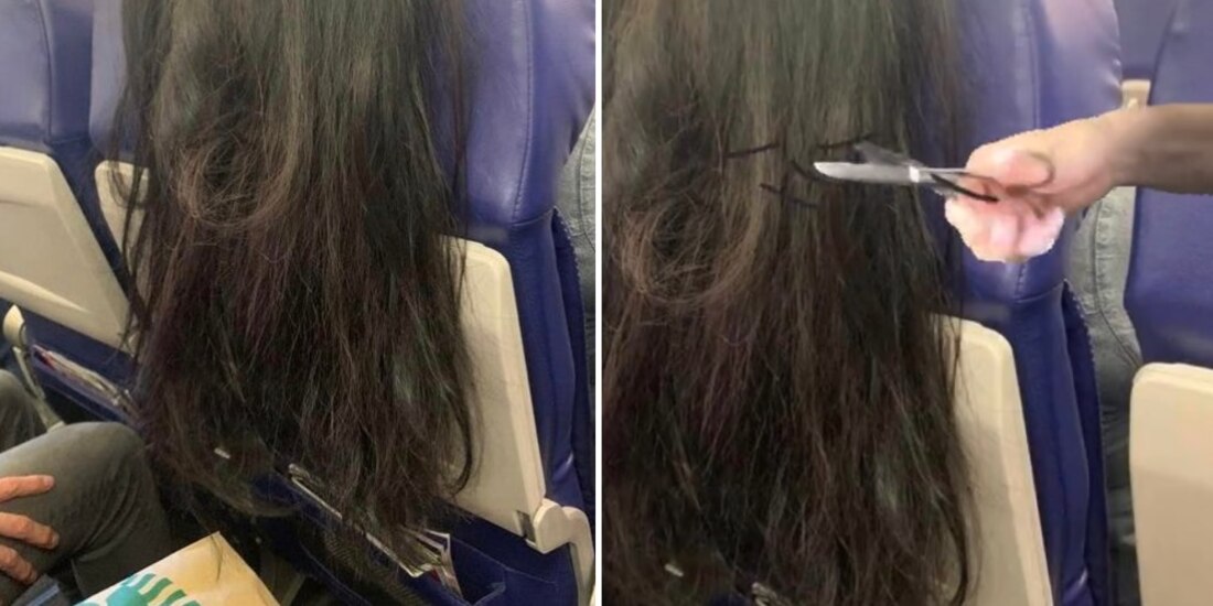 Mujer con cabello largo en avión desata molestia y "sugerencias"