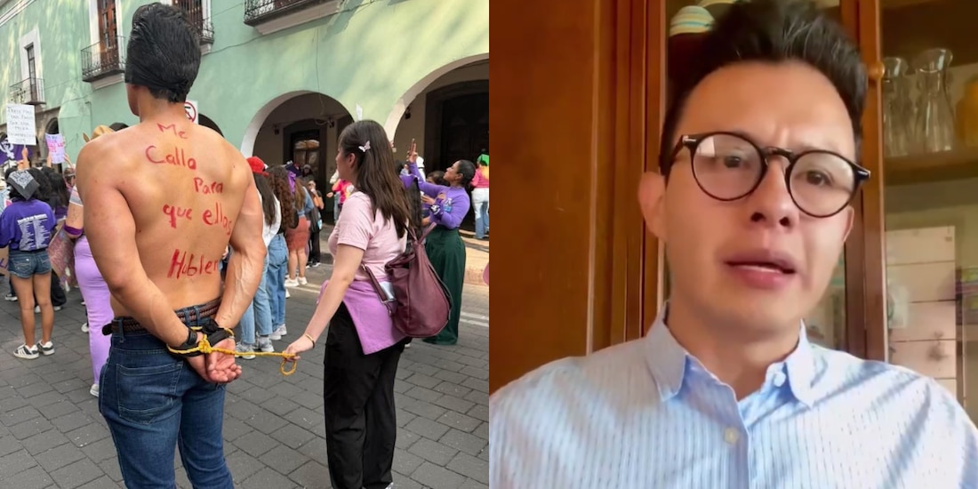 Hombre es enfrentado en marcha por ser deudor alimenticio y llora en redes