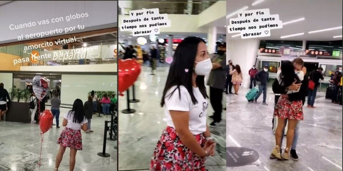 Mujer va al aeropuerto por su novio virtual y él no la reconoce