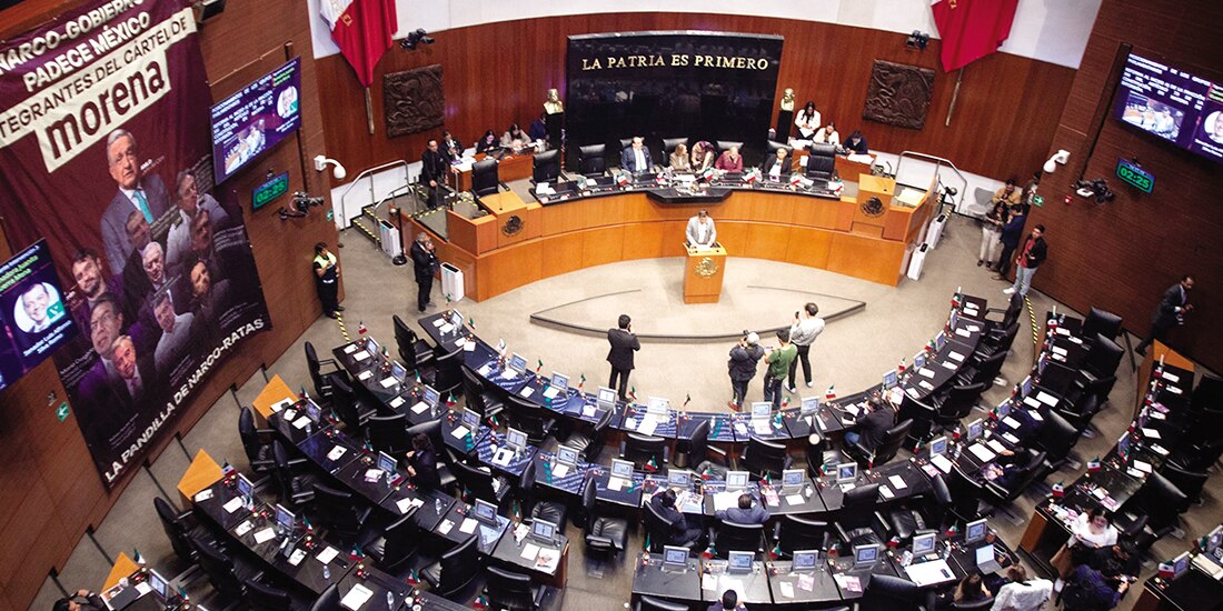 Sesión ordinaria en la Cámara de Senadores, ayer.