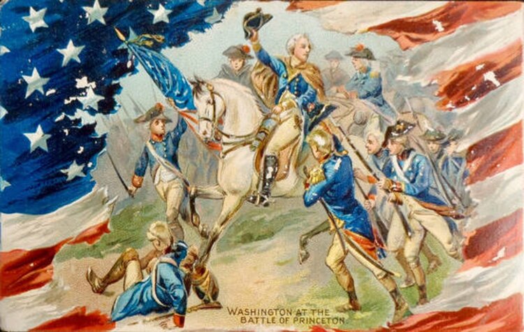 Una pintura que retrata las Guerras de Independencia en Estados Unidos.