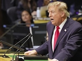 DONALD Trump, ayer, en la asamblea de la ONU.