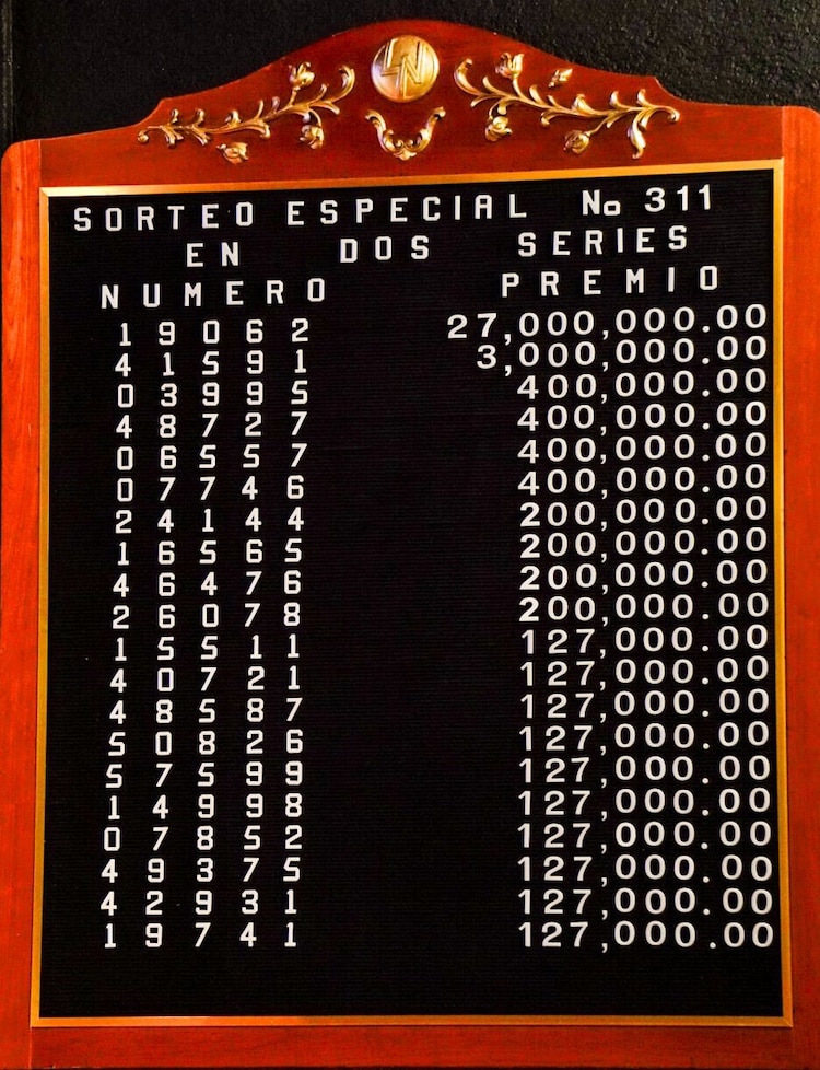 Resultados del Sorteo Especial 311 del 28 de marzo del 2026.