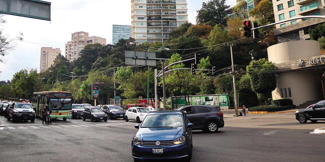 Flujo vehicular en la zona de Santa Fe, en diciembre de 2021.
