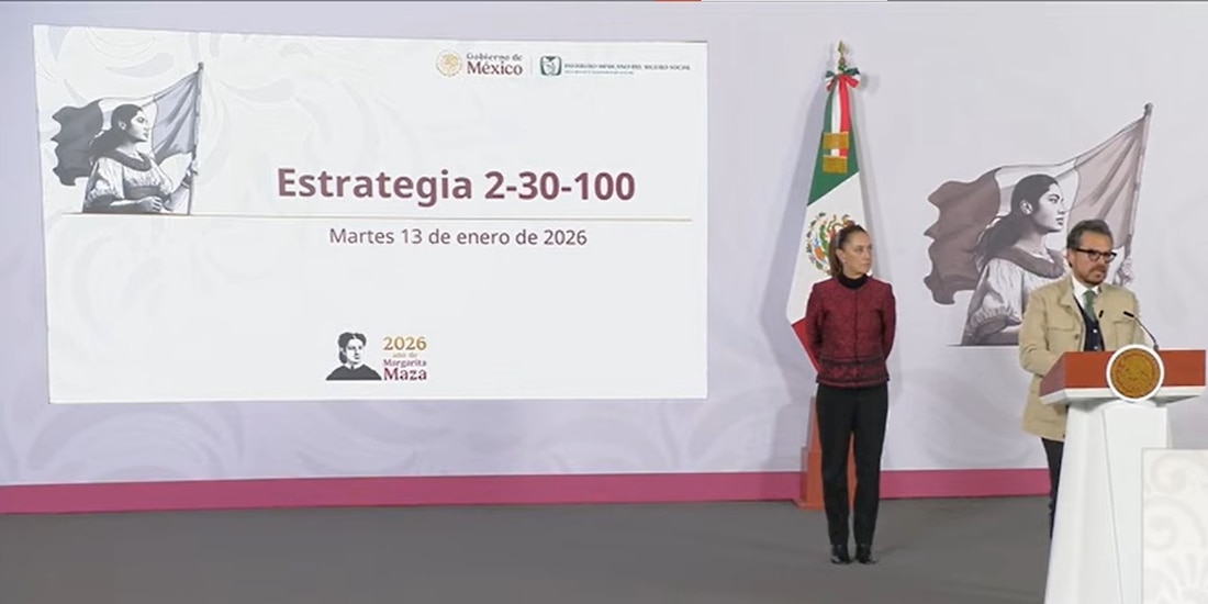 El director del IMSS, Zoé Robledo, esta mañana en Palacio Nacional.