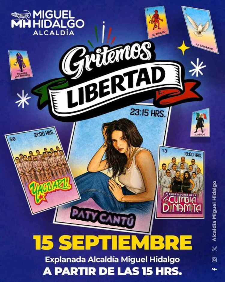 Paty Cantú engalanará la noche patria en la alcaldía Miguel Hidalgo con sus mejores éxitos pop.